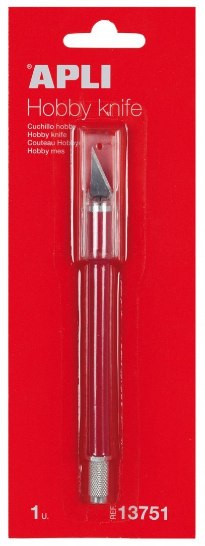 Nóż precyzyjny APLI Hobby Knife, skalpel, czerwony Nóż precyzyjny APLI Hobby Knife, skalpel, czerwony