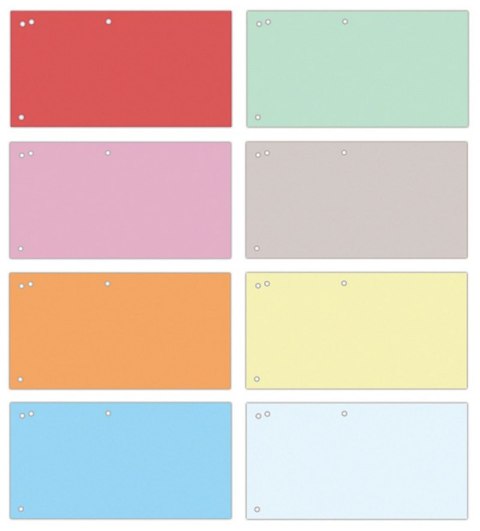 Przekładki OFFICE PRODUCTS, karton, 1/3 A4, 240x105mm, 100szt., mix kolorów Przekładki OFFICE PRODUCTS, karton, 1/3 A4, 240x105mm, 100szt., mix kolorów