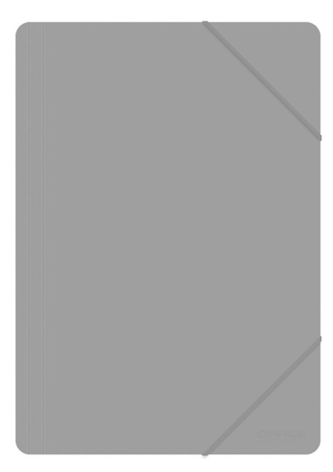 Teczka z gumką OFFICE PRODUCTS, A4, PP, 500mikr., 3-skrz., szara Teczka z gumką OFFICE PRODUCTS, A4, PP, 500mikr., 3-skrz., szara