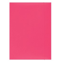 Teczka z gumką OFFICE PRODUCTS, karton, A4, 300gsm, 3-skrz., różowa