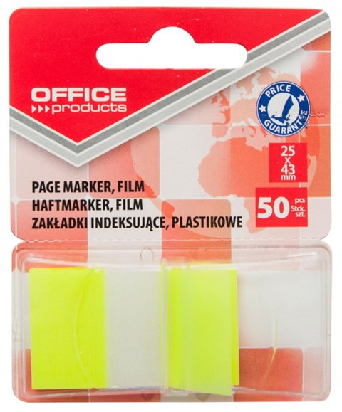 Zakładki indeksujące OFFICE PRODUCTS, PP, 25x43mm, 1x50 kart., blister, żółte Zakładki indeksujące OFFICE PRODUCTS, PP, 25x43mm, 1x50 kart., blister, żółte