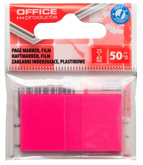 Zakładki indeksujące OFFICE PRODUCTS, PP, 25x43mm, 1x50 kart., zawieszka, różowe Zakładki indeksujące OFFICE PRODUCTS, PP, 25x43mm, 1x50 kart., zawieszka, różowe