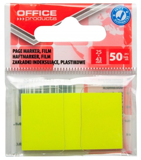 Zakładki indeksujące OFFICE PRODUCTS, PP, 25x43mm, 1x50 kart., zawieszka, żółte Zakładki indeksujące OFFICE PRODUCTS, PP, 25x43mm, 1x50 kart., zawieszka, żółte