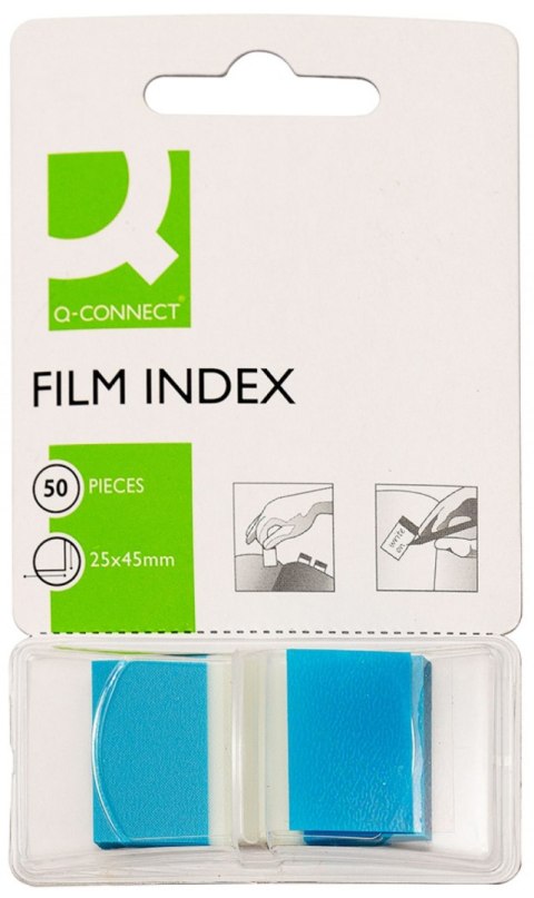 Zakładki indeksujące Q-CONNECT, PP, 25,4x43,7mm, 50 kart., niebieskie Zakładki indeksujące Q-CONNECT, PP, 25,4x43,7mm, 50 kart., niebieskie