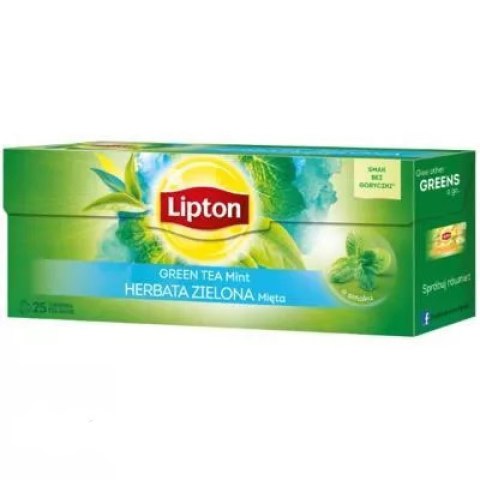 Herbata LIPTON GREEN TEA MINT 20 torebek zielona z nutą mięty