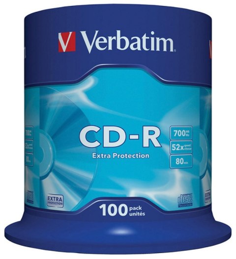 Płyta CD-R VERBATIM CAKE (100) Extra Protection 700MB x52 43411 Płyta CD-R VERBATIM CAKE (100) Extra Protection 700MB x52 43411