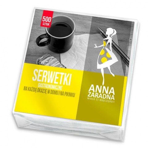 Serwetki ANNA ZARADNA, gastronomiczne, 15x15cm, 500 szt., biały Serwetki ANNA ZARADNA, gastronomiczne, 15x15cm, 500 szt., biały
