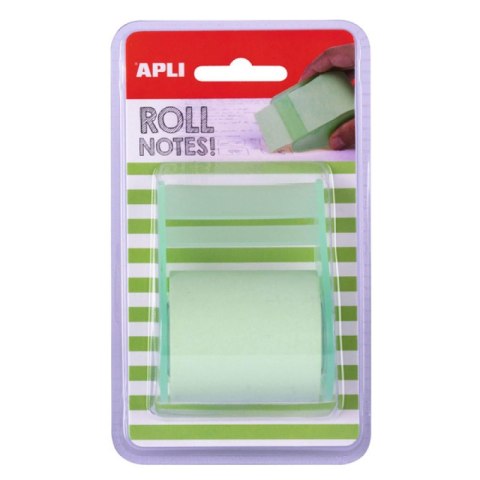 Bloczek samoprzylepny APLI, w rolce, 50mmx8m, blister, pastelowy zielony Bloczek samoprzylepny APLI, w rolce, 50mmx8m, blister, pastelowy zielony