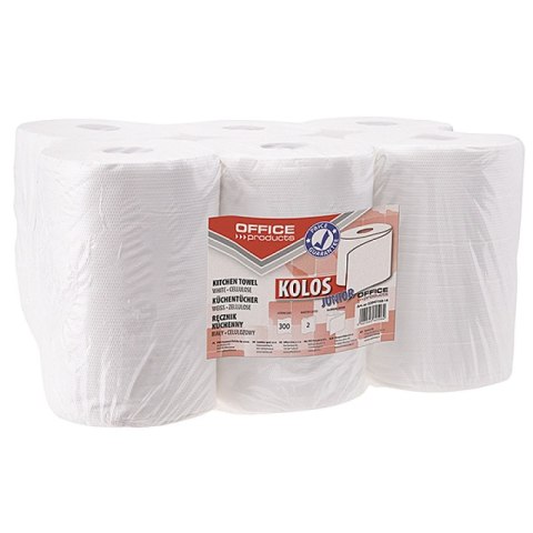 Ręczniki kuchenne celulozowe OFFICE PRODUCTS Kolos Junior, 2-warstwowe, 300 listków, 6 rolek Ręczniki kuchenne celulozowe OFFICE PRODUCTS Kolos Junior, 2-warstwowe, 300 listków, 6 rolek