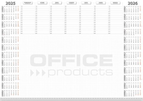 Podkładka na biurko OFFICE PRODUCTS, planer 2025/2026, biuwar 594x420mm A2 ,52k., biała Podkładka na biurko OFFICE PRODUCTS, planer 2025/2026, biuwar 594x420mm A2 ,52k., biała