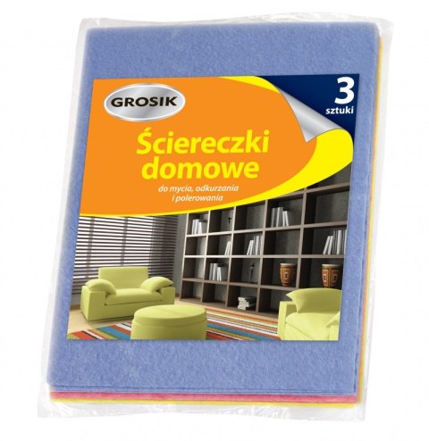 Ściereczki domowe GROSIK, 3 szt., mix kolorów Ściereczki domowe GROSIK, 3 szt., mix kolorów