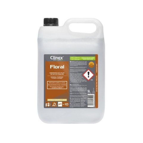 Uniwersalny płyn CLINEX Floral, do mycia podłóg, mydło marsylskie, 5l Uniwersalny płyn CLINEX Floral, do mycia podłóg, mydło marsylskie, 5l