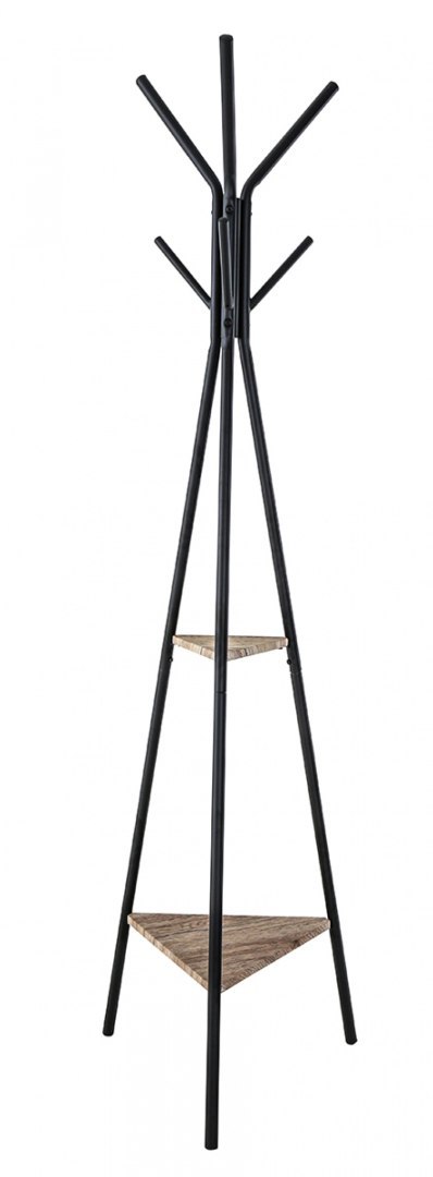 Wieszak na ubrania OFFICE PRODUCTS Oslo, stojący, z półkami, czarny Wieszak na ubrania OFFICE PRODUCTS Oslo, stojący, z półkami, czarny