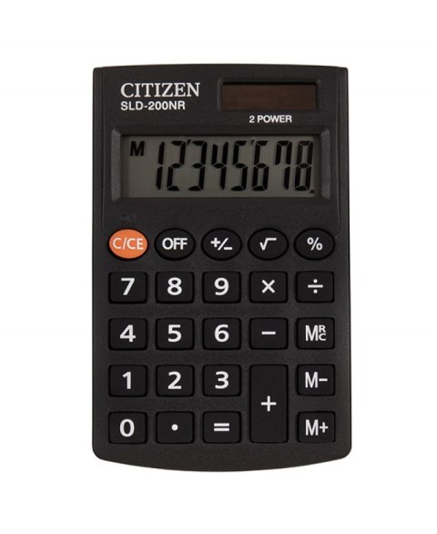 Kalkulator kieszonkowy CITIZEN SLD-200NR, 8-cyfrowy, 98x62mm, czarny Kalkulator kieszonkowy CITIZEN SLD-200NR, 8-cyfrowy, 98x62mm, czarny