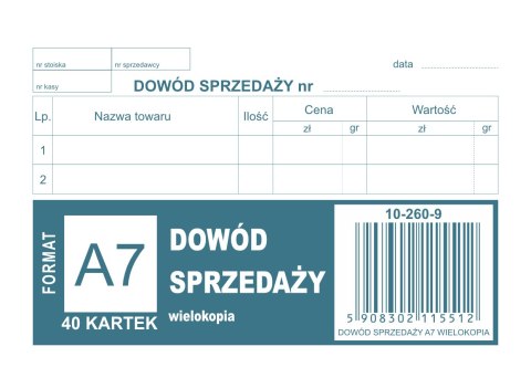 260-9 Dowód sprzedaży MICHALCZYK&PROKOP A7 80 kartek