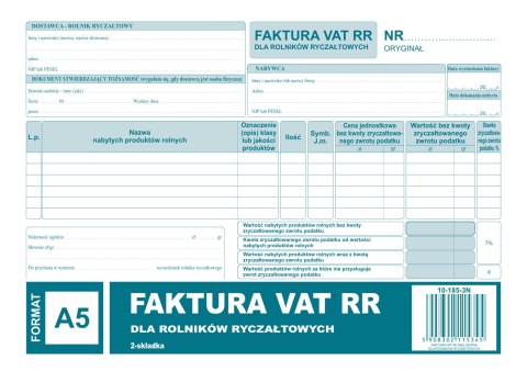 185-3N Faktura VAT RR A5 80kartek MICHALCZYK i PROKOP