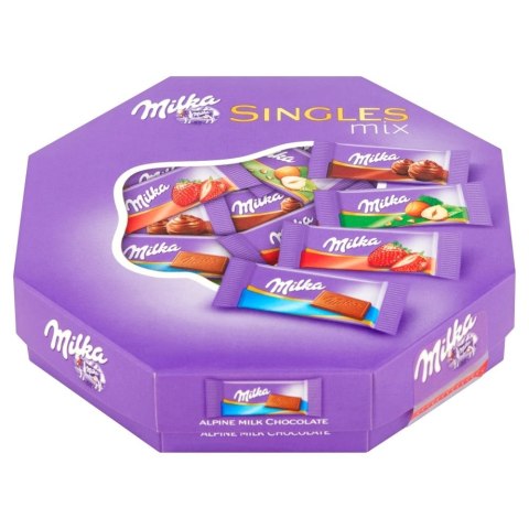 Czekoladki MILKA SINGLES bombonierka MIX 138g Czekoladki MILKA SINGLES bombonierka MIX 138g