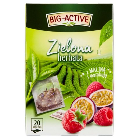 Herbata BIG-ACTIVE MALINA-MARAKUJA zielona 20 kopert/30g Herbata BIG-ACTIVE MALINA-MARAKUJA zielona 20 kopert/30g