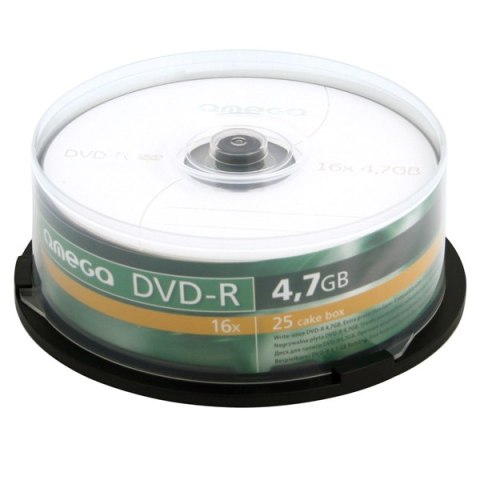 Płyta OMEGA DVD+R 4,7GB 16X CAKE (25) OMD1625+ Płyta OMEGA DVD+R 4,7GB 16X CAKE (25) OMD1625+
