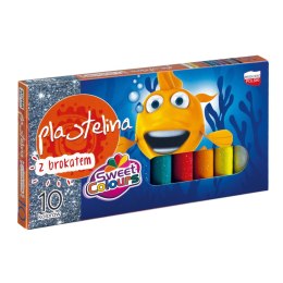 Plastelina 10 kolorów brokatowa Sweet Colours 91949 KOMA-PLAST
