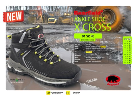TRZEWIK BEARFIELD X CROSS O1 SR FO - Czarny-Żółty(cy) 48