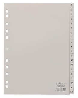Przekładki PP A4 szare, nadruk indeks, A-Z 20 części Szary 651310 DURABLE