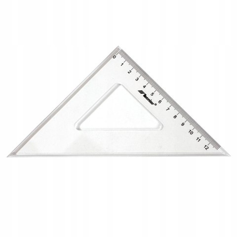 Ekierka równoramienna mała Donau 45 stopni, 8,5 cm, plastikowa