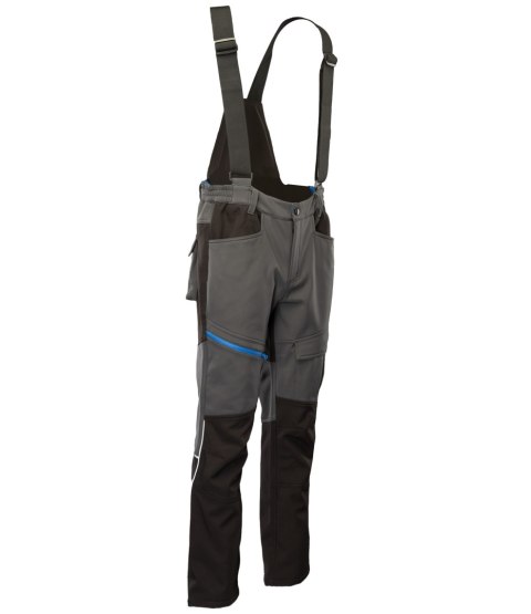 TOPAZ TOPAZ SPODNIE SOFTSHELL OCIEPLANE STAL/CZARNY - Stalowy 4XL.