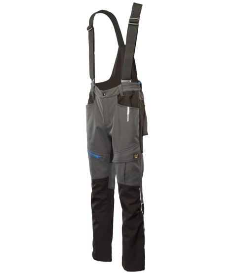 TOPAZ TOPAZ SPODNIE SOFTSHELL OCIEPLANE STAL/CZARNY - Stalowy S