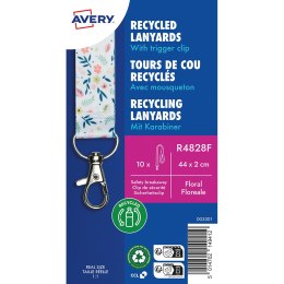 Smycze z recyklingowanego PET, 10 szt., 20 _ 440 mm, wzór kwiatowy, R4828F