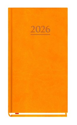 Terminarz Kieszonkowy 90x165mm 2026 - pomarańczowy Michalczyk i Prokop T-231V-P kalendarz 1 tydzień na 2 stronach