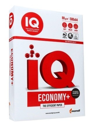 Papier xero A4 IQ ECONOMY PLUS 80g klasa białości B 161 karton 5 ryz