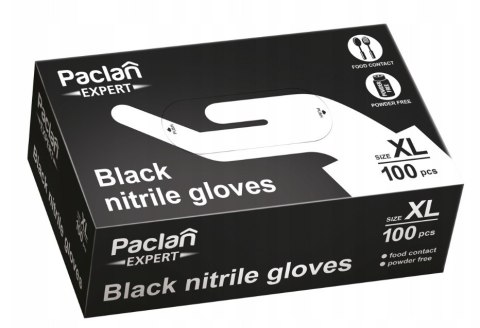 Rękawice nitrylowe czarne XL 100szt. PACLAN