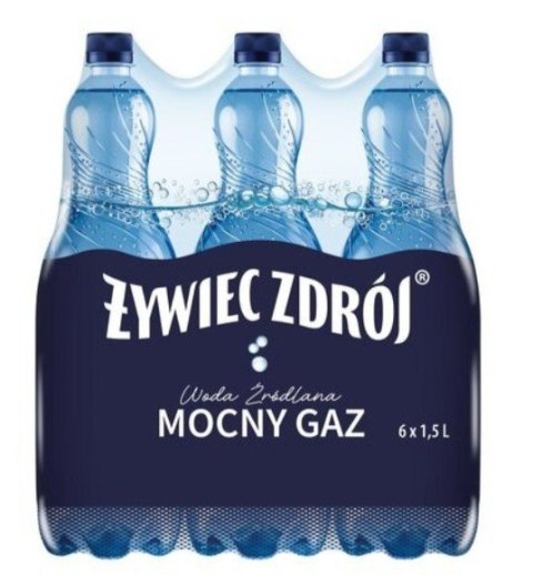 Woda ŻYWIEC ZDRÓJ 1.5l mocno gazowana zgrzewka 6 szt. KAUCJA