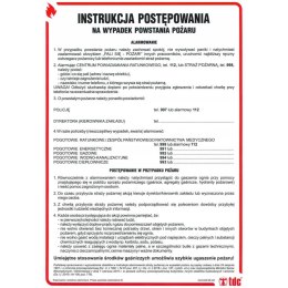 INSTRUKCJA PPOŻ - INSTRUKCJA POSTĘPOWANIA W PRZYPADKU POWSTANIA POŻARU - DB 003 DN CN