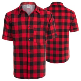 KOSZULA FLANELOWA KRÓTKI RĘKAW CZERWONA rozm. S