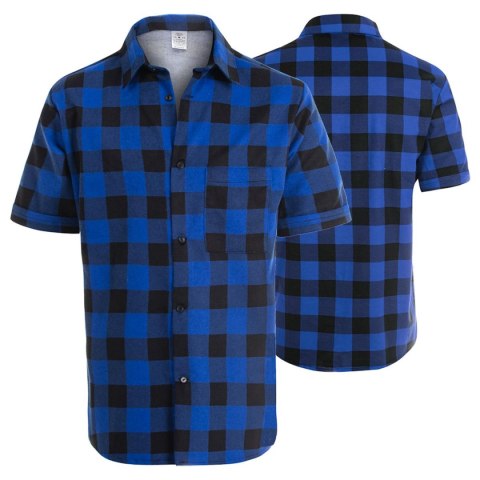 KOSZULA FLANELOWA KRÓTKI RĘKAW NIEBIESKA rozm. S