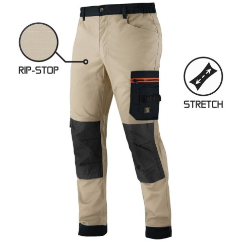 SPODNIE DO PASA MEGAWORK RIP-STOP STRETCH KHAKI ROZM. 56