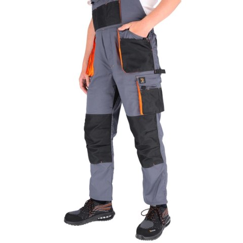 SPODNIE OGRODNICZKI PROMAN STRETCH 250 SZARY POMARAŃCZOWY ROZM. 48