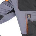 SPODNIE OGRODNICZKI PROMAN STRETCH 250 SZARY POMARAŃCZOWY ROZM. 48