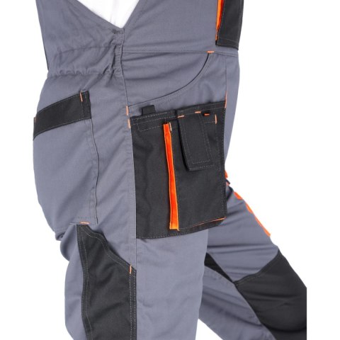 SPODNIE OGRODNICZKI PROMAN STRETCH 250 SZARY POMARAŃCZOWY ROZM. 62