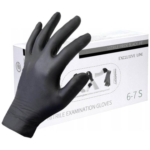 RĘKAWICE DIAGNOSTYCZNE NITRYLOWE CZARNE 100 SZT ROZM. M