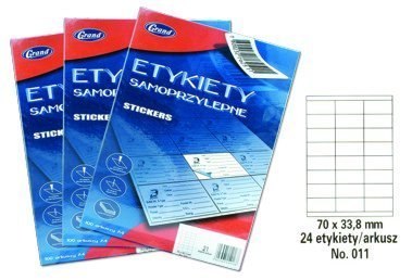 Etykiety samoprzylepne No. 011 70x33,8 mm GRAND 150-1038