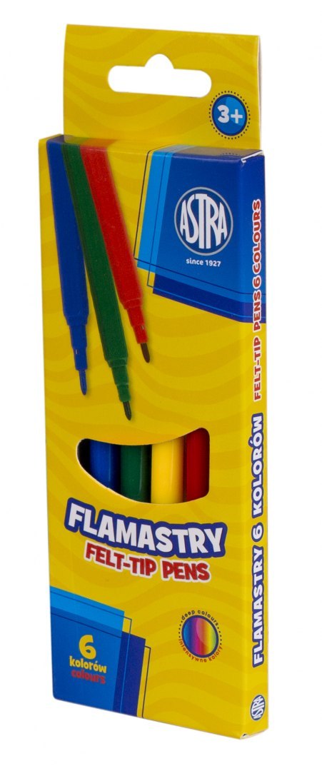 Flamastry Astra CX - 6 kolorów, 314116002 Flamastry Astra CX - 6 kolorów, 314116002