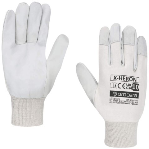 RĘKAWICE OCHRONNE WZMOCNIONE KOZIĄ SKÓRĄ X-HERON ROZM. 10