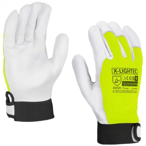 RĘKAWICE OCHRONNE WZMOCNIONE KOZIĄ SKÓRĄ X-LIGHTEC ROZM. 9