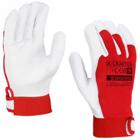 RĘKAWICE WZMOCNIONE KOZIĄ SKÓRĄ X-CRAFTER ROZM. 8