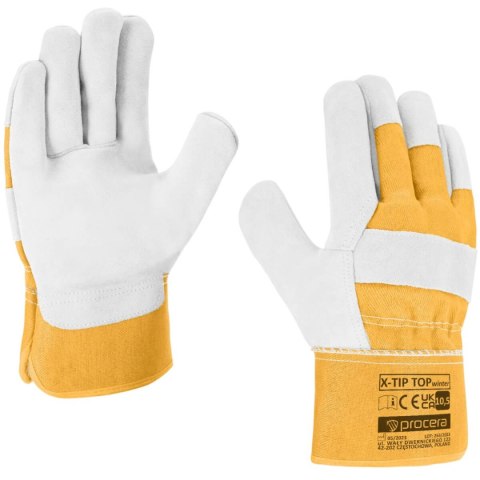 RĘKAWICE WZMOCNIONE SKÓRĄ OCIEPLANE X-TIP TOP WINTER ROZM. 10,5