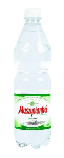 Woda MUSZYNIANKA 0.6l niskonasycona CO2 zgrzewka 8 szt. (zielona) KAUCJA