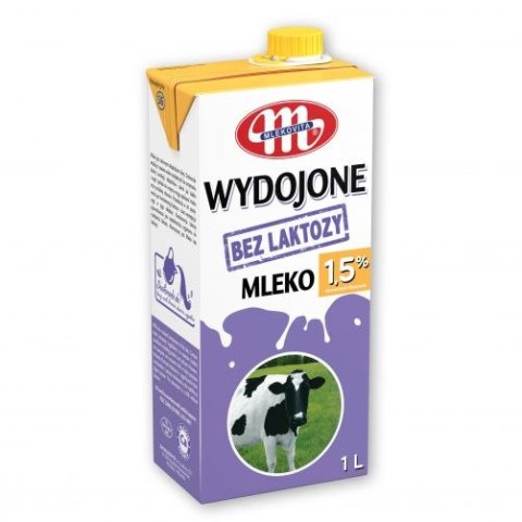 Mleko WYDOJONE UHT bez laktozy 1,5% 1l Mleko WYDOJONE UHT bez laktozy 1,5% 1l